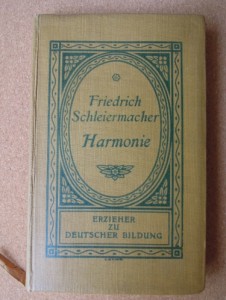 Friedrich Schleiermacher Harmonie 1906 Buch