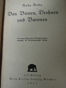 Roda Roda Von Bienen Drohnen und Baronen 1921 buch.hu 