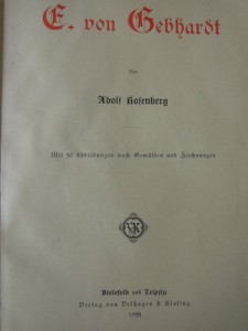 E. von Gebhardt  von Adolf Rofenberg 1899 Buch