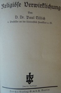 Religiőse Verwirklichhung Paul Tillich