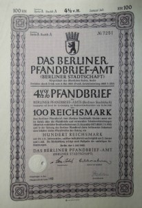 Berliner 4.5 % Pfandbrief 100 Reichsmark 1940