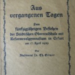 Aus vergangenen Tagen von Studienrat Dr. Th. Eitner