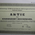 Hebezeug und Motorenfabrik Aktie 100 Reichsmark 1926