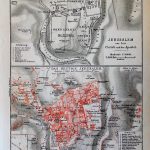 Jerusalem Karte Plan map 1894 Brockhaus Konversations Lexikon 14. Auflage Leipzig