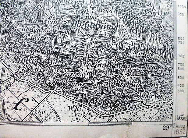 Meran Zone 19 Kol IV.Karte Merano 1892 map