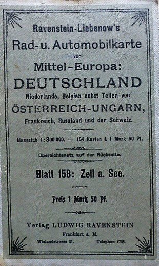 Rad-u. Automobilkarte Zell am See Ungebung 1920