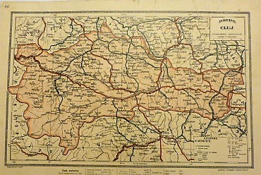 Judetul Cluj Harta Rumanien Landkarte Romania old map 1930