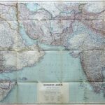 Middle East Arabian Gulf India old map 1942