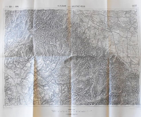 Bjelovar und Grdjevac Veliki Kroatien Landkarte Croatia old map 1914