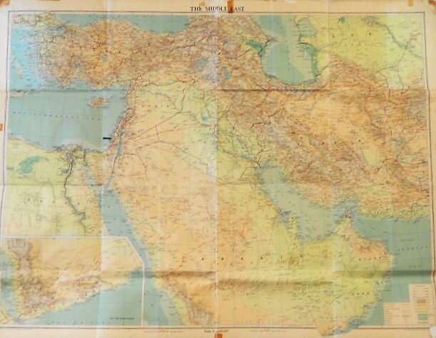 Middle East Arabian Gulf old map 1959