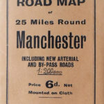 Road map of 25 miles round Manchester England