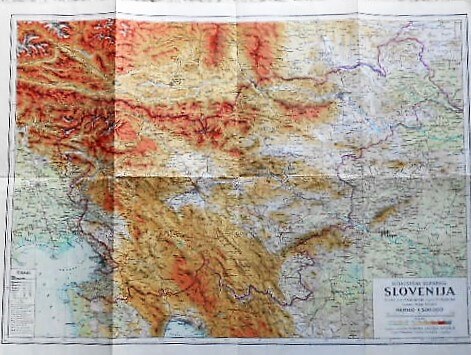 Slovenija Slowenien Landkarte Slovenia old map 1964