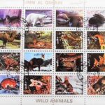 Wild animals mini stamps sheet UAE Umm Al Qiwain Briefmarken