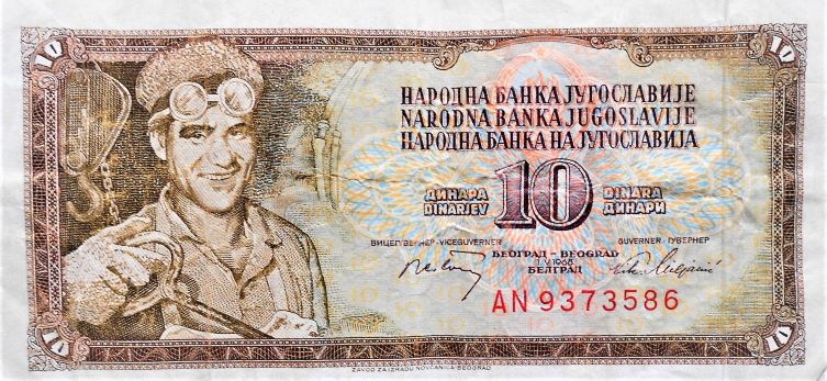 10 Dinar 1968 Jugoslavija Papiergeld Jugoslawien Paper money Yugoslavia