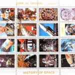 History of space mini stamps sheet UAE Umm Al Qiwain Briefmarken