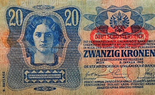 Zwanzig Kronen 1913 Papiergeld Banknoten