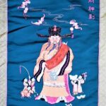 Chinese silk vintage embroidery wall hanging art folklore