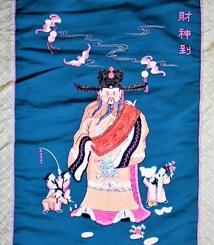 Chinese silk vintage embroidery wall hanging art folklore