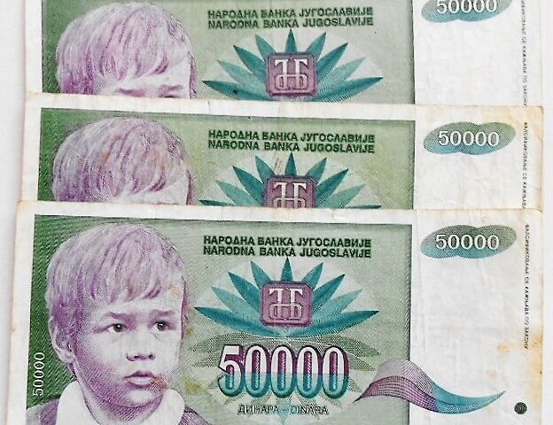 50000 Dinara Jugoslavija Beograd 1992 banknote paper money Bankgeld