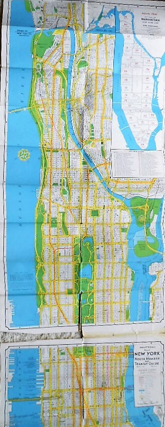 New York City Manhattan Map Hagstrom House numbers transport