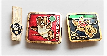 Olympic games Moscow 1980 badge pin Soviet Union Russia