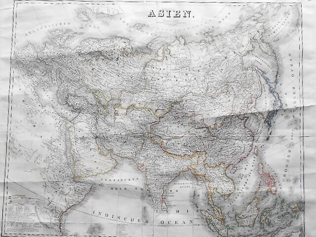 Asien Landkarte 1857 Asia old map