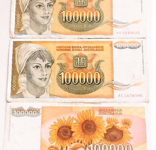 100.000 Dinara Jugoslavije Beograd 1993 Banknote Papiergeld paper money