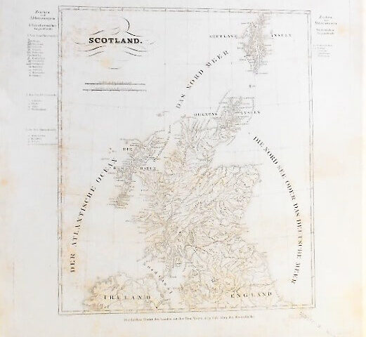 Scotland german old map Schottland Landkarte