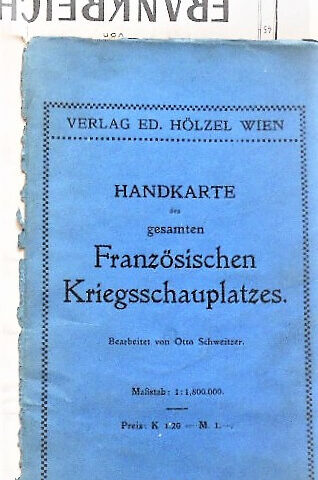 Handkarte Französischen Kriegsschauplatzes 1914