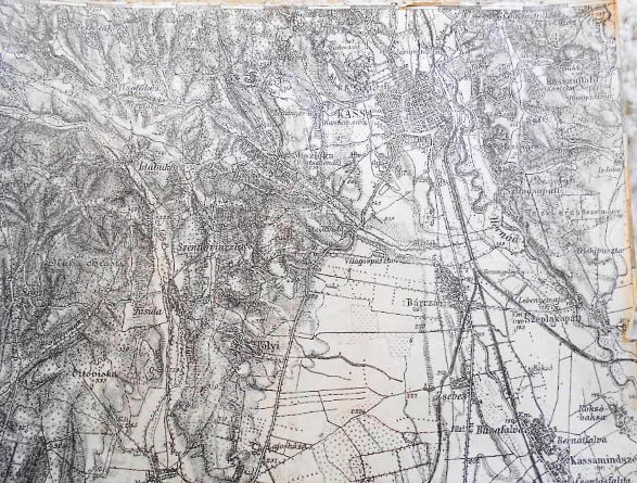 Kosice Kassa Kaschau Velká Ida Slovakei Umgebung Landkarte Slovakia old map