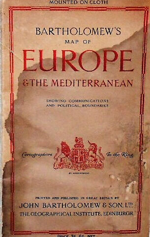 Map of Europe and the Mediterranean 1930