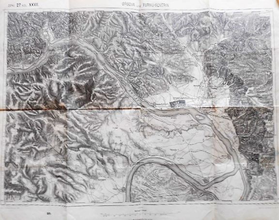 Orsova Turnu severin Harta Orsova Donau Rumanien Landkarte 1914 Romania old map