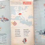 Swissair Swiss Air Lines Cartes de Routes route map 1940-s