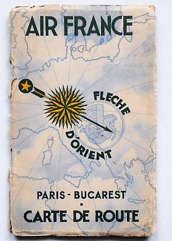 Air France Paris Bucarest Carte de Route Fleche DOrient 1930