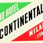 Grand Hotel Continental Milano Italy vintage luggage sticker label