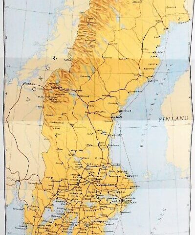 Sverige Sweden Schweden Suede old map 1940