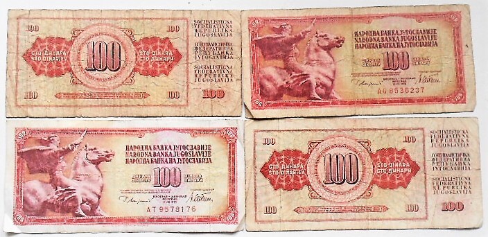 100 Dinar Jugoslavija Papiergeld Jugoslawien Paper money Yugoslavia