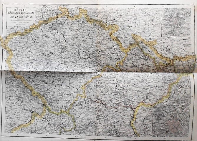 Böhmen Mähren Schlesien Ober und Niederösterreich Gebietskarte
