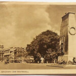 London Cenotaph and Whitehall old postcard 1947