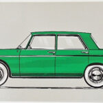 Peugeot 404 1964 postcard