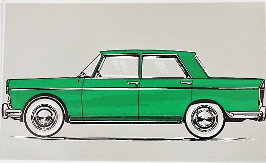 Peugeot 404 1964 postcard