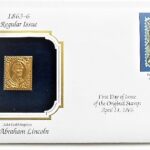 15 Cent Abraham Lincoln stamp 22 kt Gold Replica Briefmarke