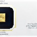 3 c Locomotive stamp 22 kt Gold Replica