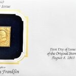 30 C Benjamin Franklin stamp 22 kt Gold Replica