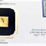 5 c Pocahontas stamp 22kt Gold Replica