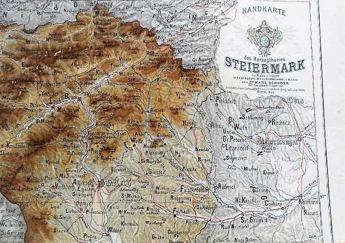 Handkarte des Herzogthumes Steiermark 1892