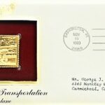 Classic Mail Transportation Biplane Gold stamp