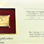 Space Exploration Venus USA stamp Gold replica