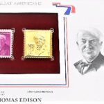 Thomas Edison stamp 22kt gold replica