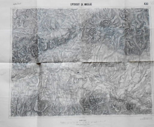 Liptovsky Mikulas Ungebung Slovakei Landkarte 1931. Slovakia old map